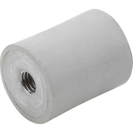 Kipp Rubber Buffer Type C Thread M12, D=75, H=40, Stainless 1.4401, Comp:Elast. Natural Rubber Shore 55A,  K1320.07504055